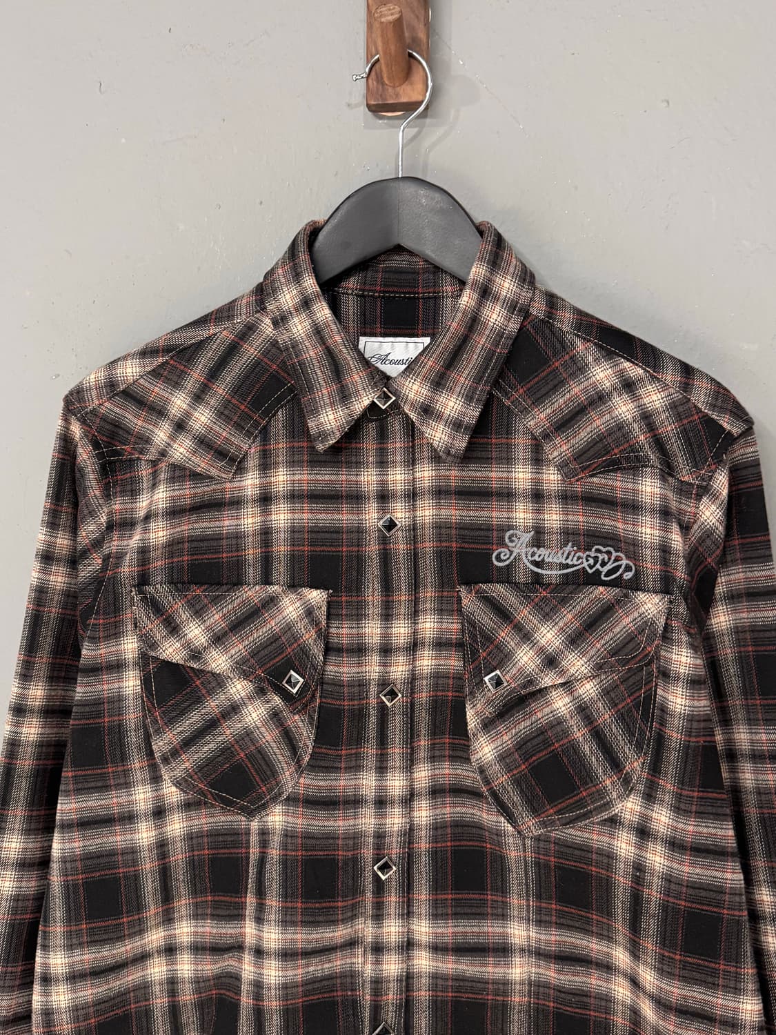 Acoustic 어쿠스틱 인디언스컬 체크 웨스턴셔츠  상품이미지4
