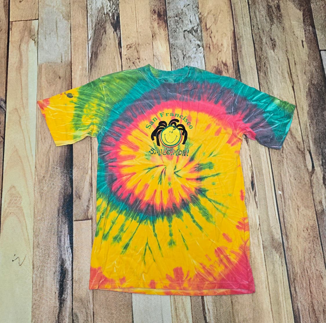 Vintage USA 타이다이 스티치 로고 티셔츠 S 상품이미지1