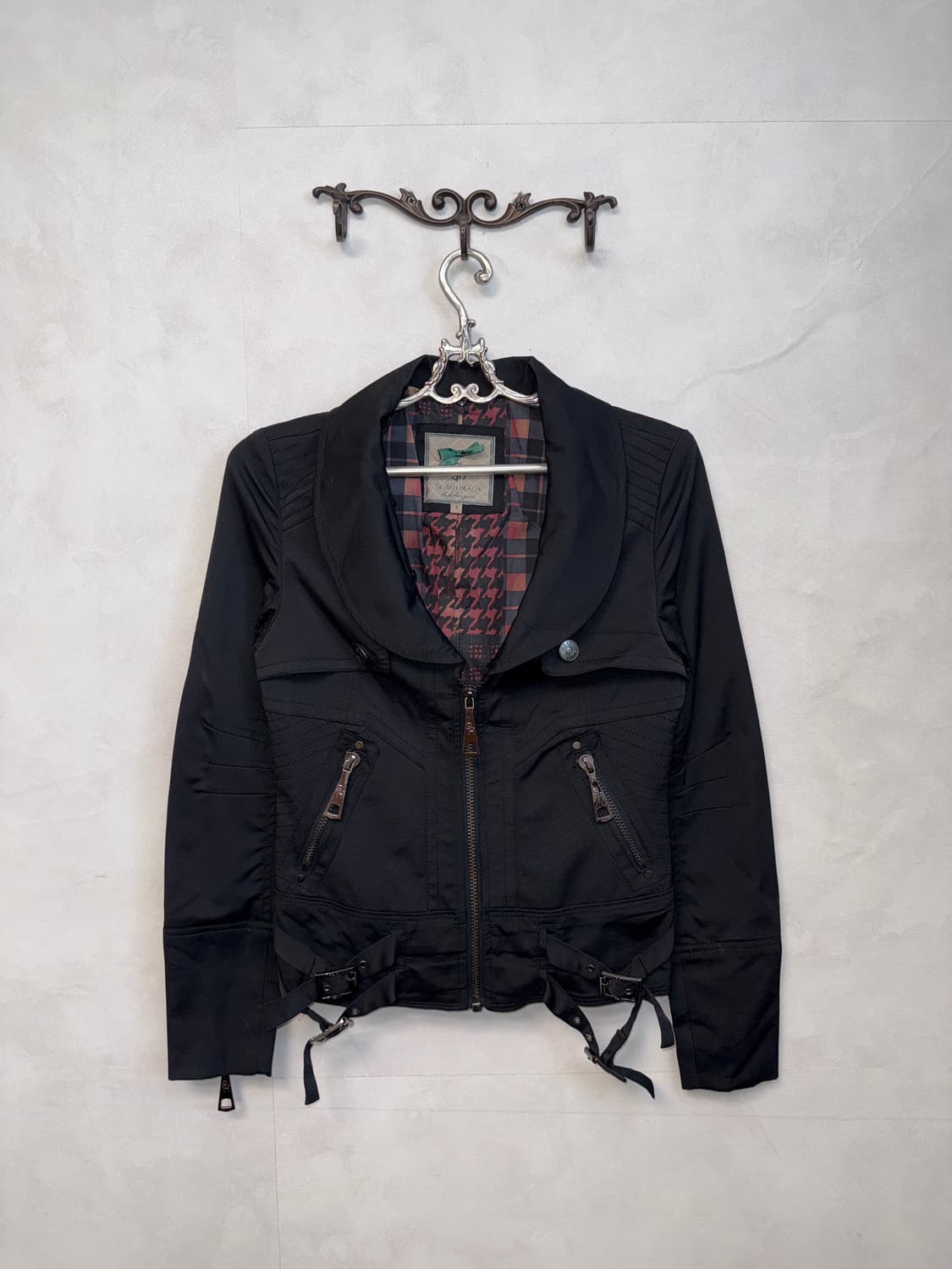 Black side buckle slit zipper detail jk 상품이미지1