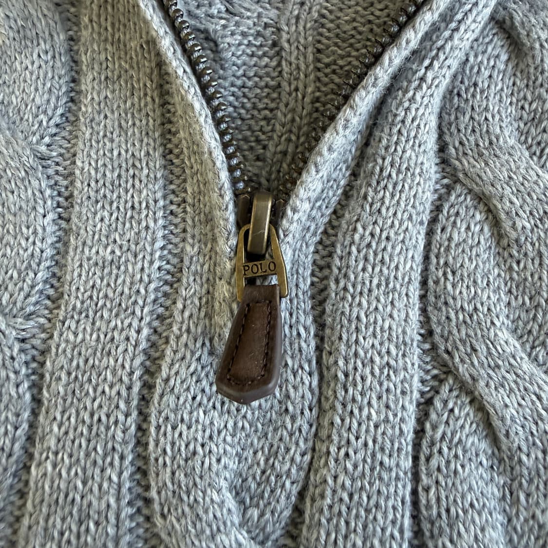 폴로랄프로렌 꽈배기 하프집업 니트 그레이 상품이미지4