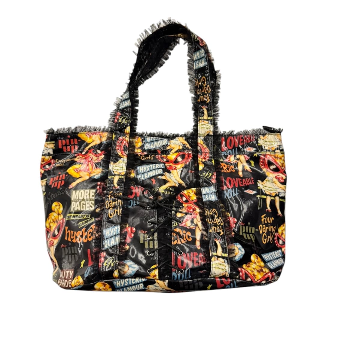 히스테릭글래머 PVC 프릴 레이스 숄더백 블랙 상품이미지2