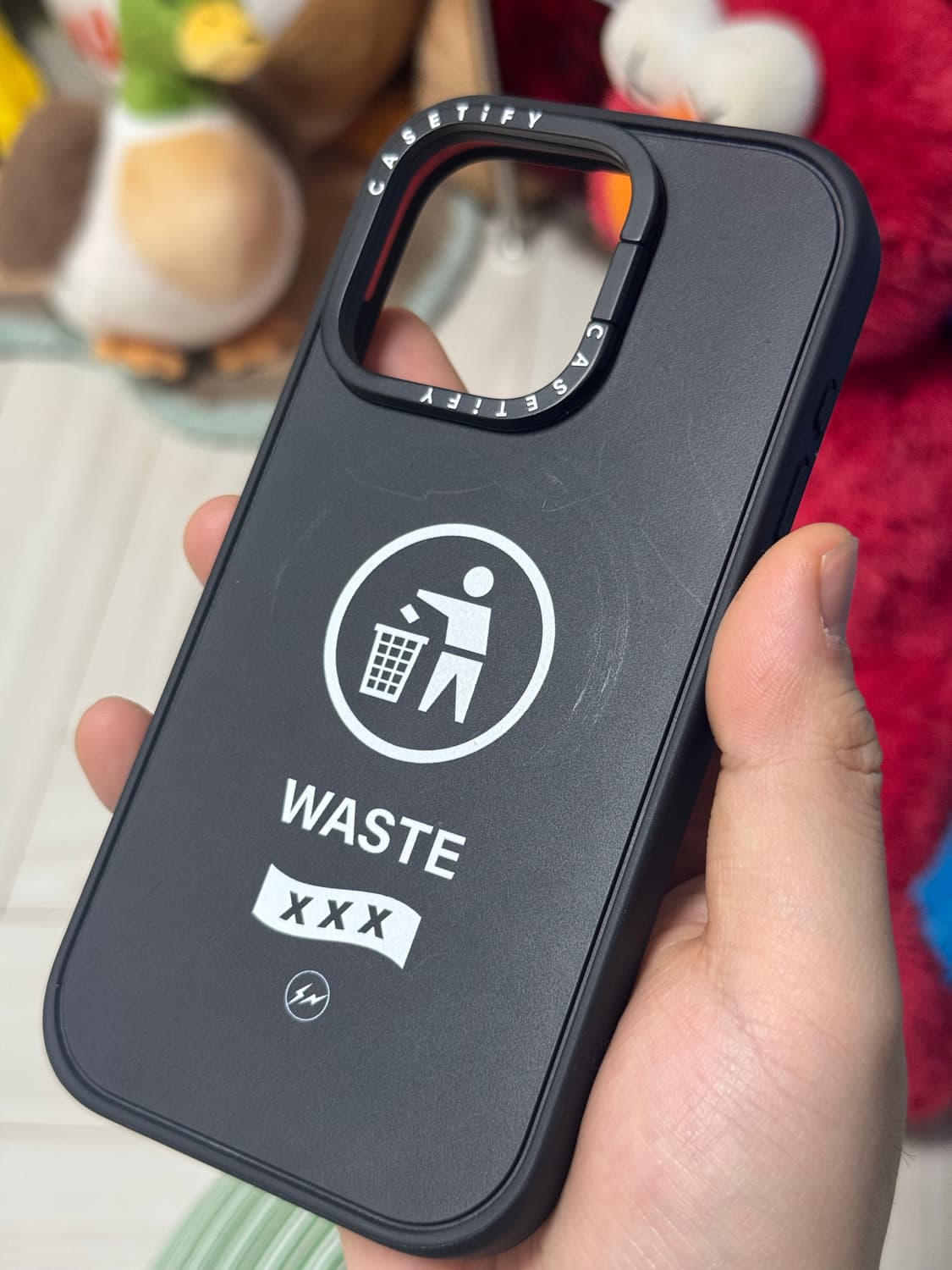 아이폰15프로 pro케이스티파이 프라그먼트 WASTE XXX 블랙 폰케이 상품이미지2