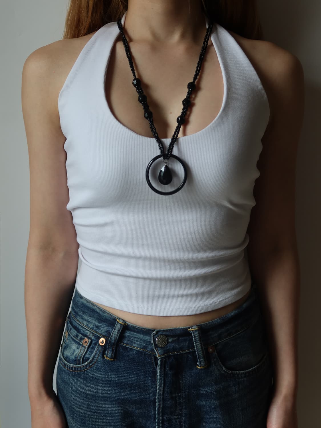 bold black ring pendant necklace 상품이미지2