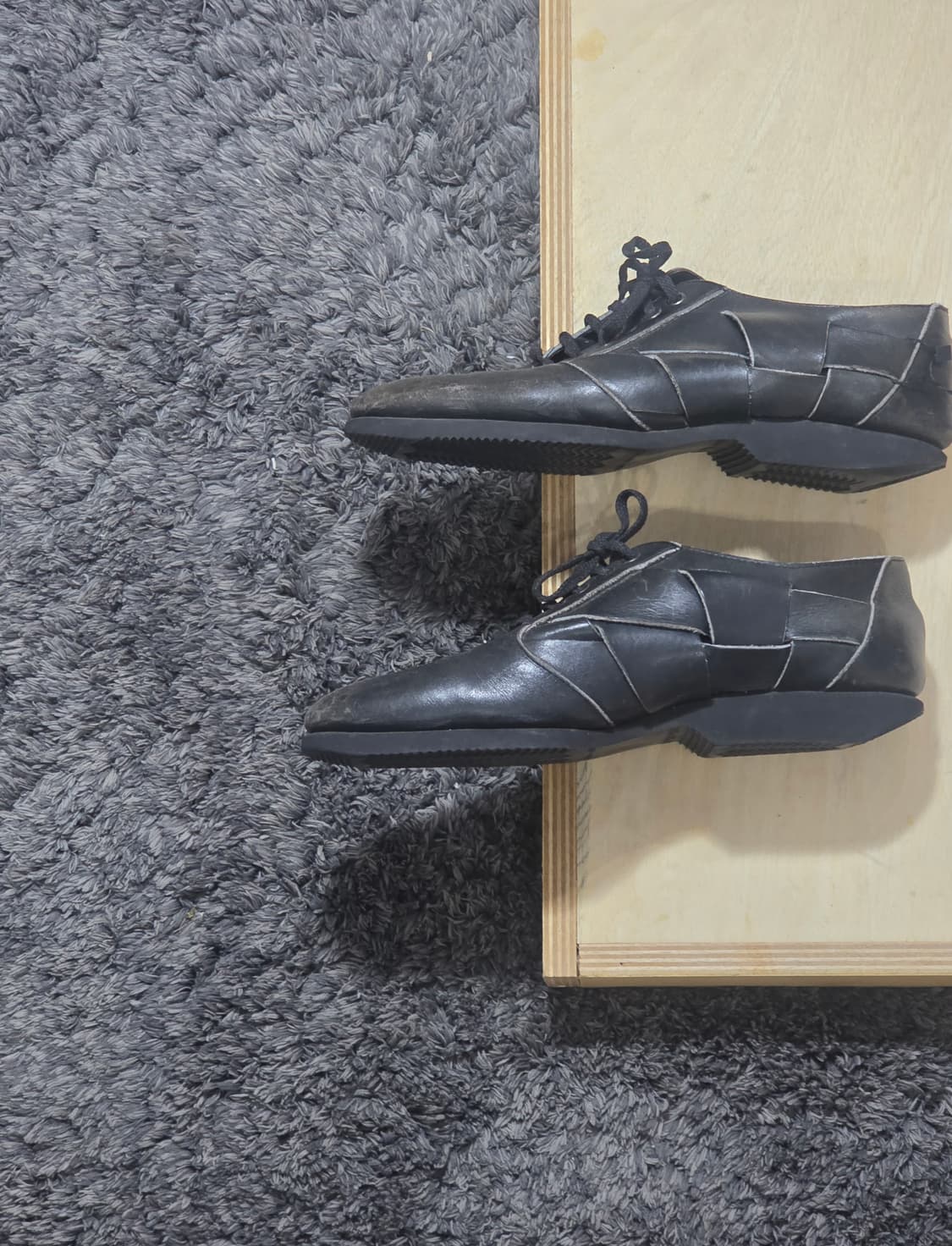 80s CDGH Woven leather lace-up shoes 상품이미지3