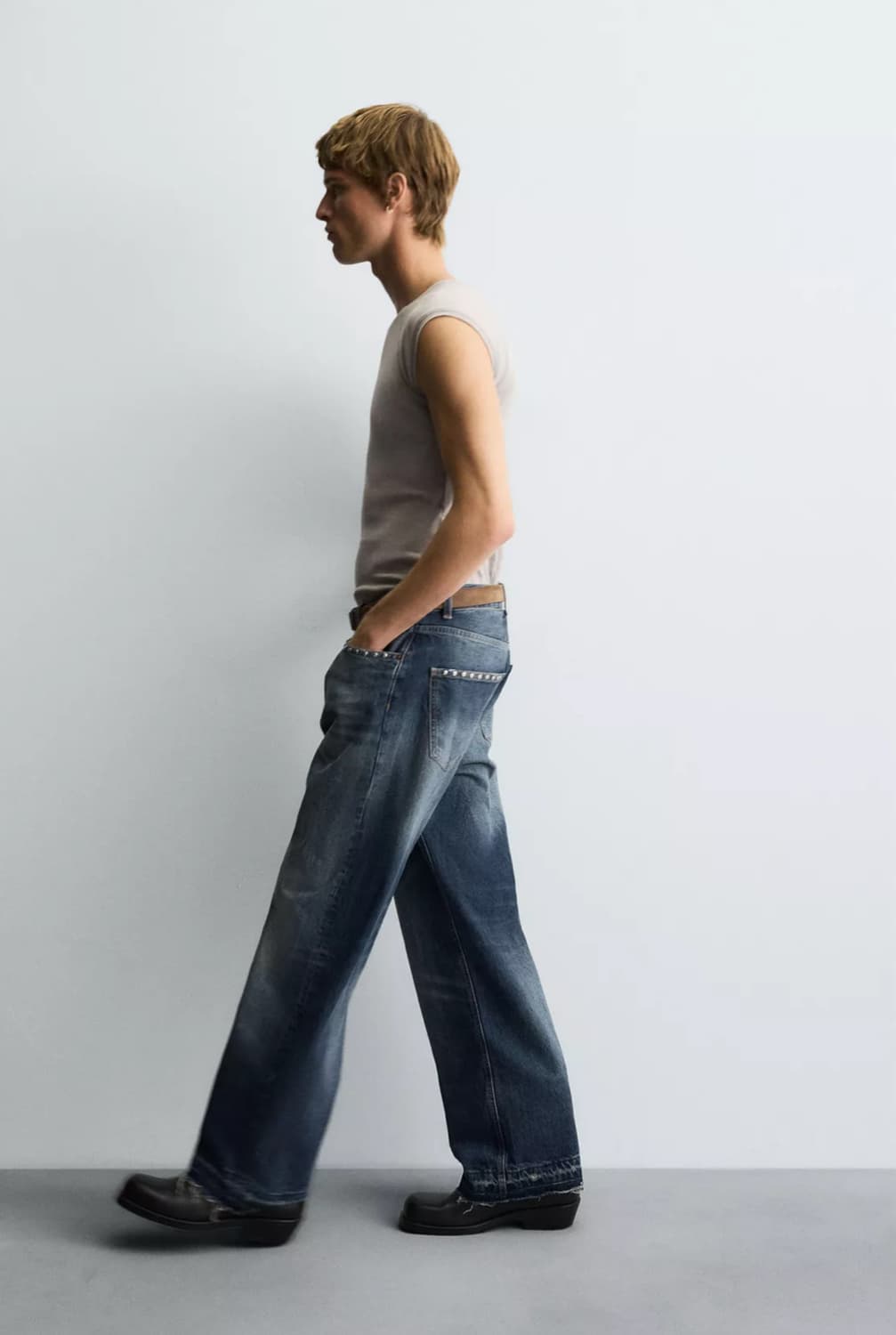 [32] ZARA 자라 스터드 세미 와이드 데님 팝니다 상품이미지2