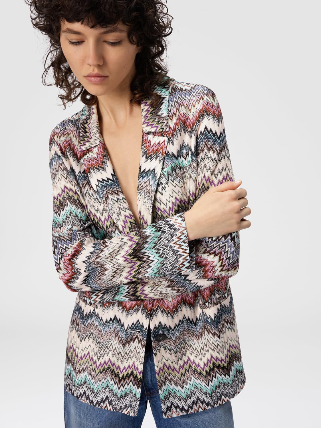 MISSONI 지그재그 레이온 블레이저 women 88 상품이미지3