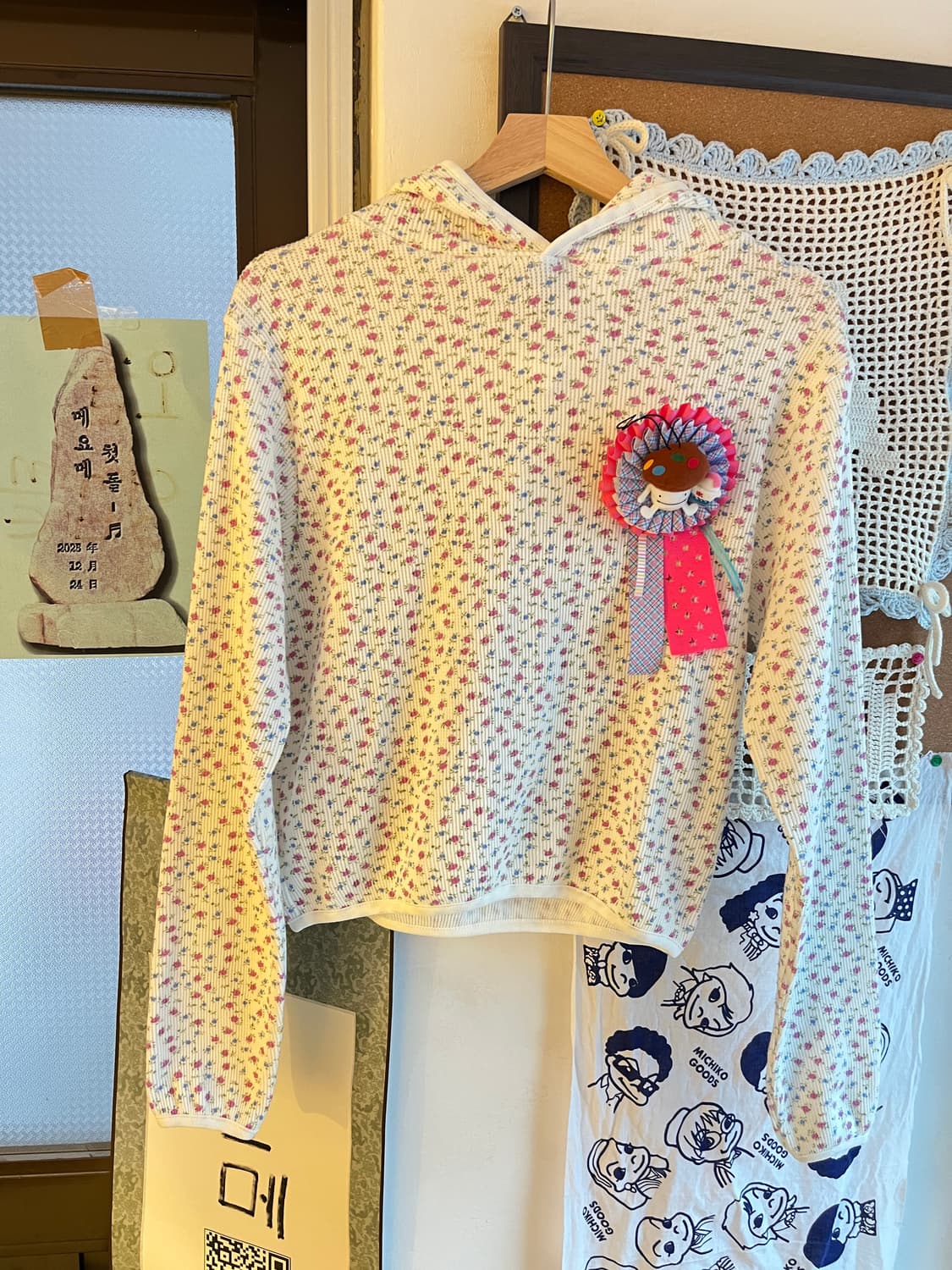 꽃무늬 와플 후드티 + 로제트 세트 🧇 상품이미지5