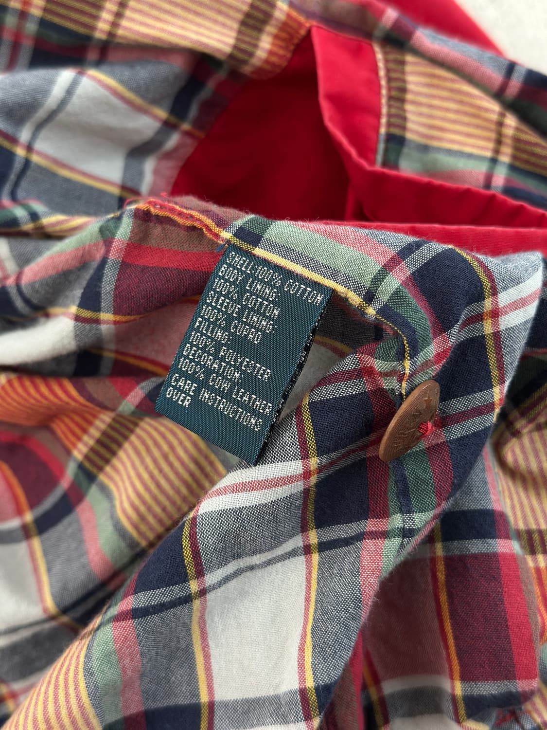 폴로 랄프로렌 레드 체크라이닝 해링턴 자켓  상품이미지7