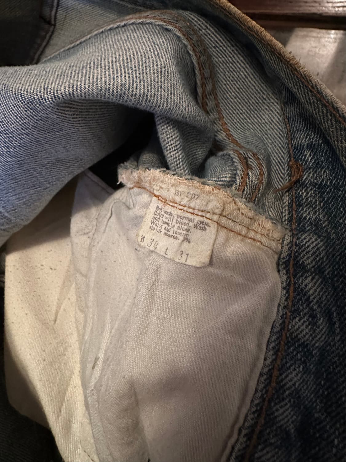 70s USA 빈티지 리바이스 501 66전기 셀비지 데님 팬츠 상품이미지8