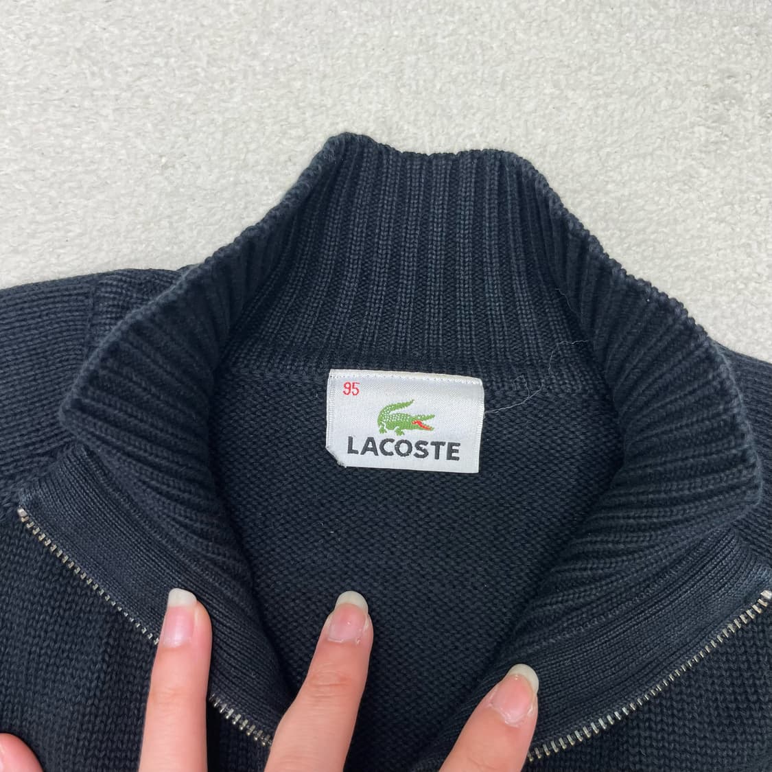Lacoste black knit zip-up 상품이미지6