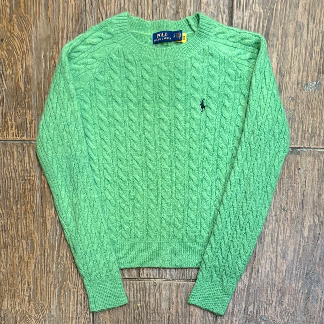 [HI] Polo 폴로 케이블 니트 그린 상품이미지1