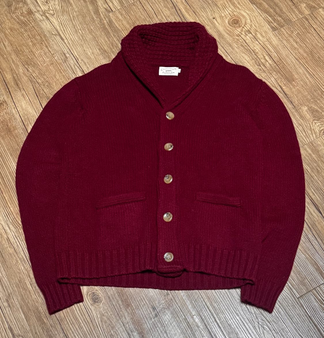 짐 빈티지 숄 카라 니트 가디건 상품이미지2