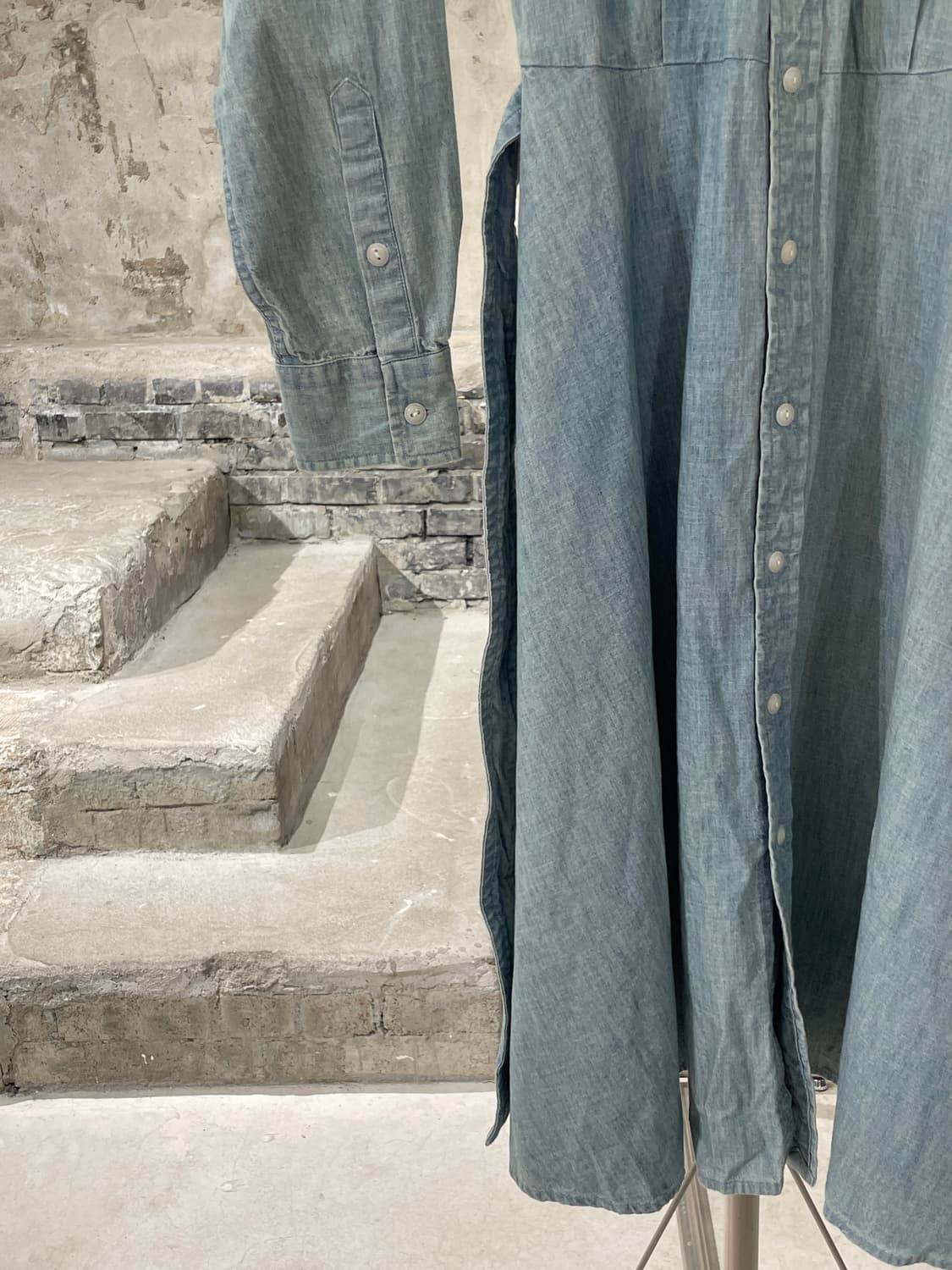 폴로 랄프로렌 연청 웨이스트 밴드 샴브레이 롱 원피스 상품이미지4