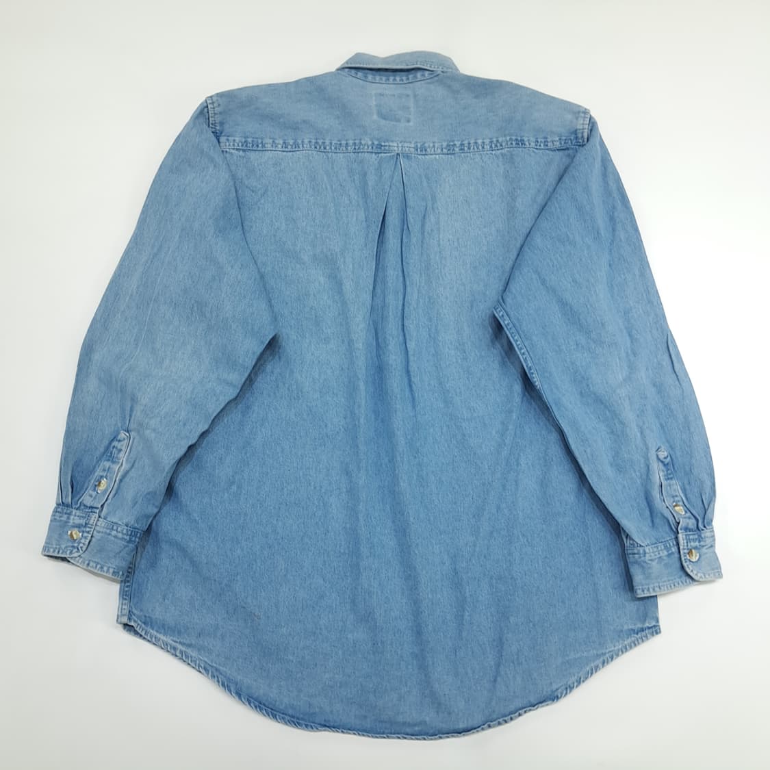 Co826 XL 말보로 클래식 90s USA 연청 데님 긴팔 워크 셔츠 상품이미지6