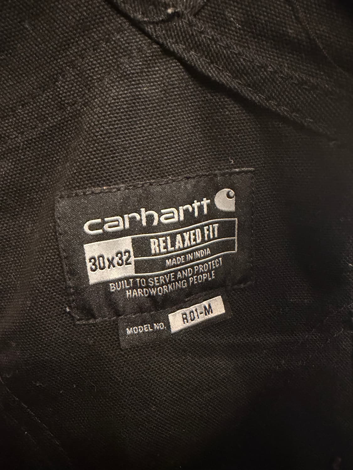 (정품/M) 칼하트 데님 오버롤 블랙 a1 상품이미지3