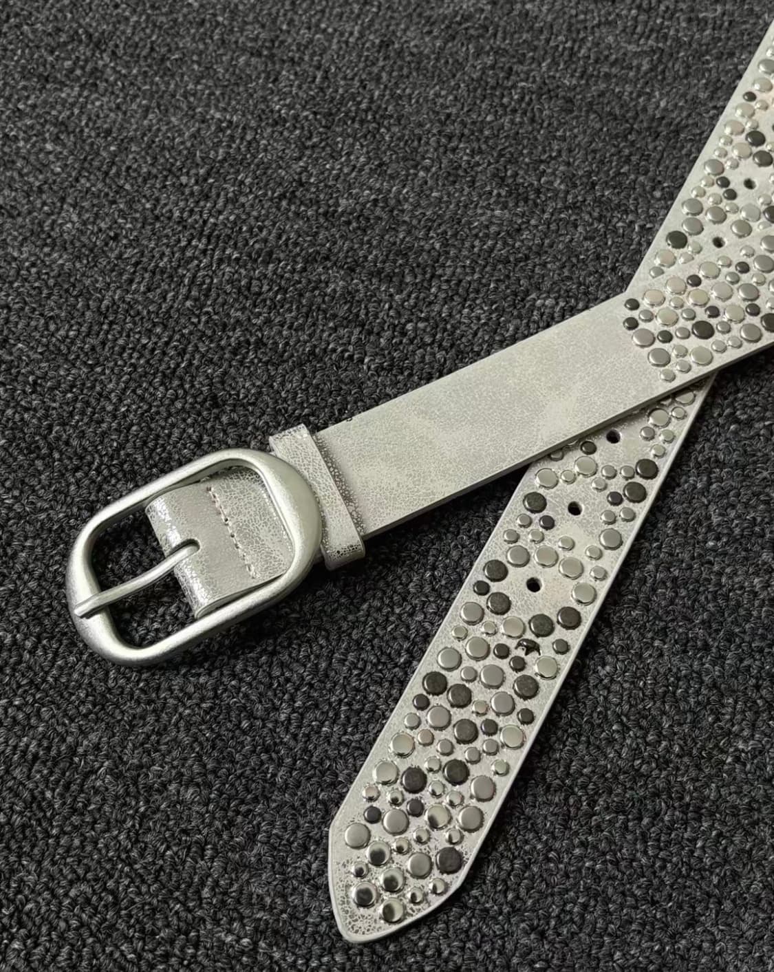 Vintage Silver Studded Punk Belt 상품이미지2