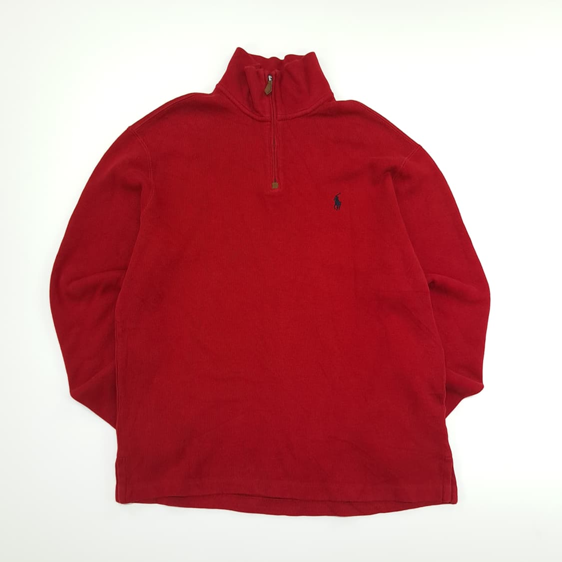 CN793 M 폴로 랄프로렌 레드 하프집업 긴팔 니트 스웨터 상품이미지1