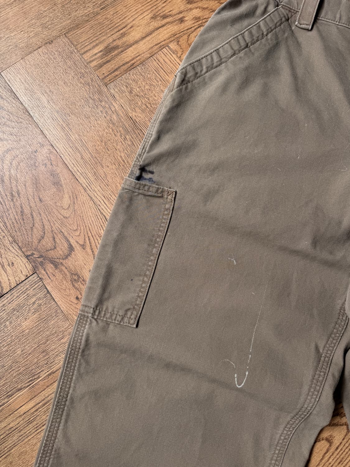 [32]칼하트 USA 빈티지 페인팅 라이트브라운 싱글니 워크 팬츠 상품이미지4