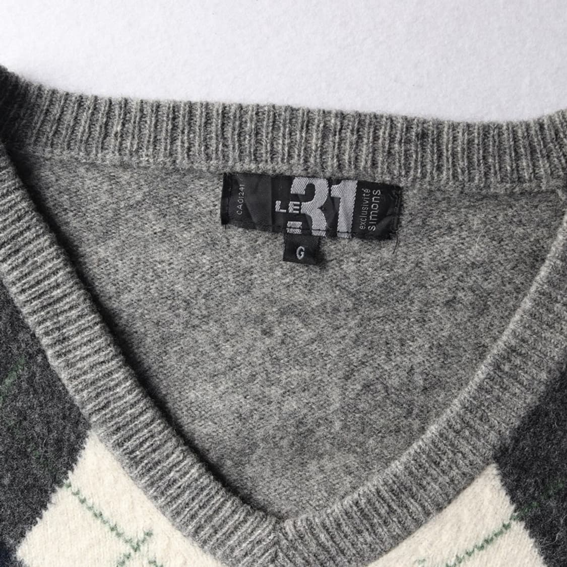 LE31 뉴울 빈티지 아가일 니트 L 상품이미지6