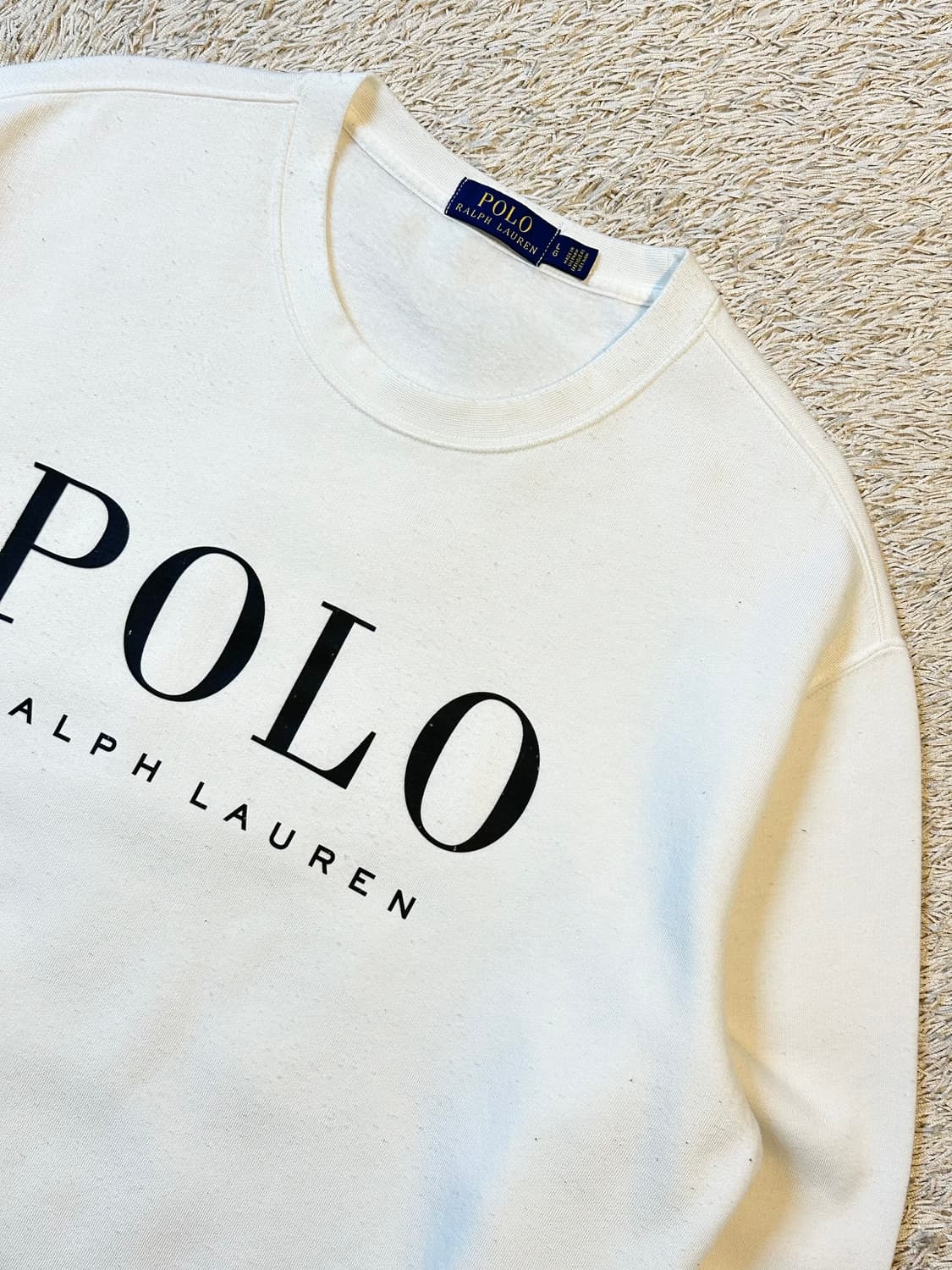 폴로 랄프로렌 신형 스펠로고 맨투맨 화이트 상품이미지2
