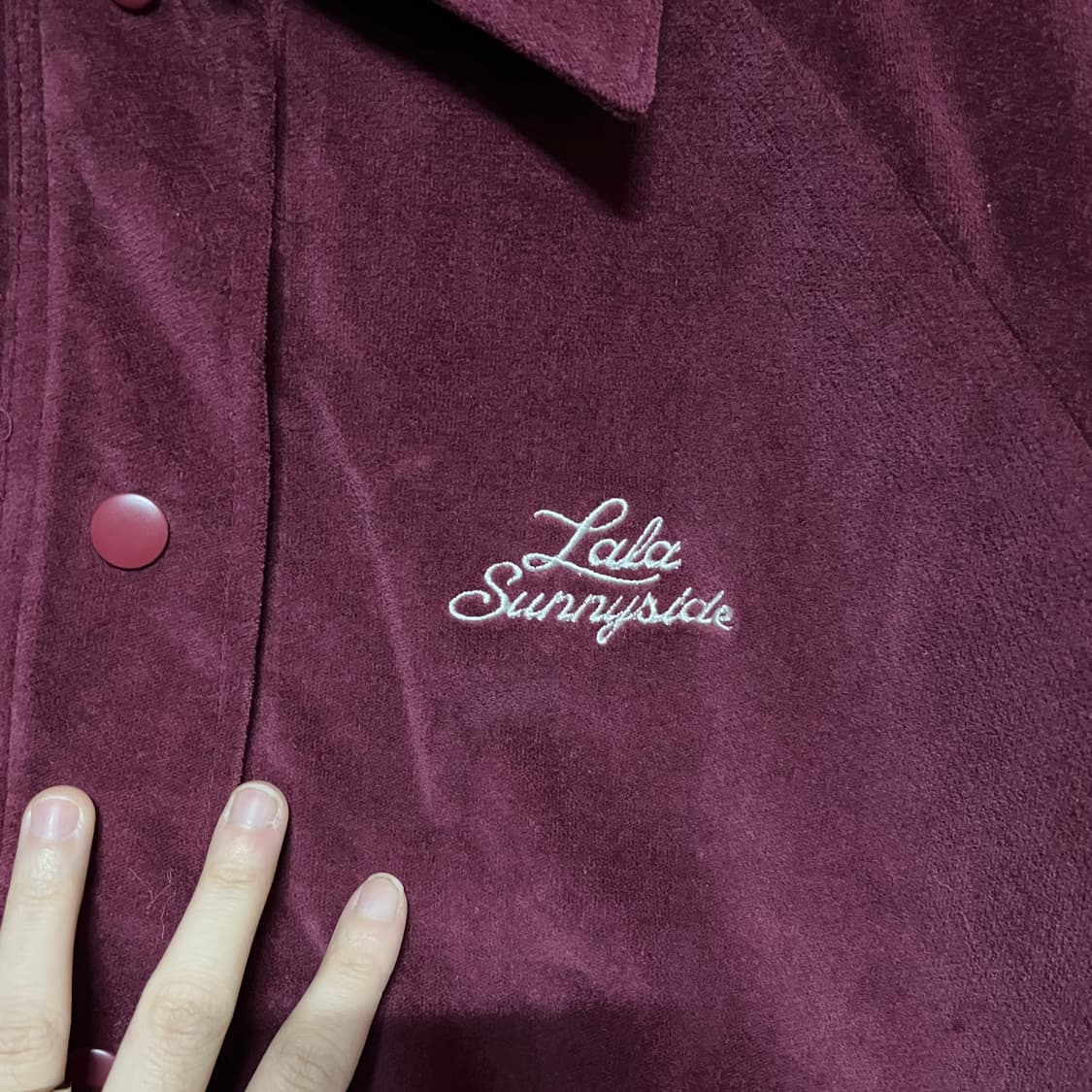 라라써니사이드 벨벳 자켓 버건디 상품이미지4