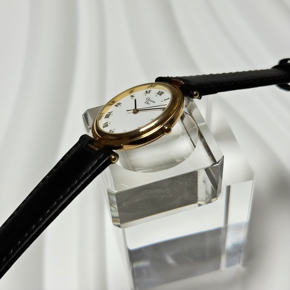 빈티지 Dior 크리스찬 디올 골드 라운드 로만 인덱스 워치 상품이미지7