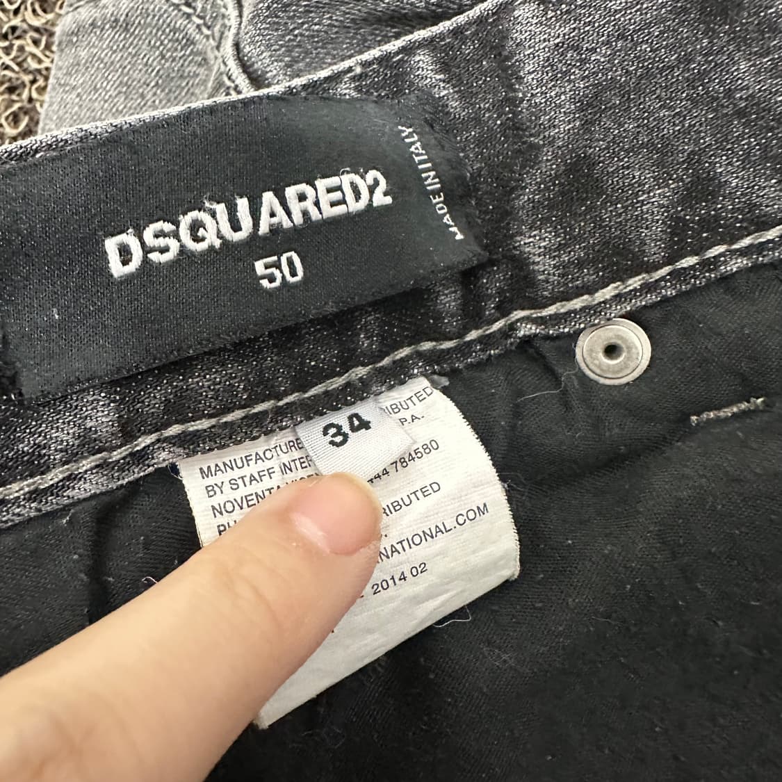 디스퀘어드2 데님 워싱 흑청바지 팬츠 34인치 상품이미지3