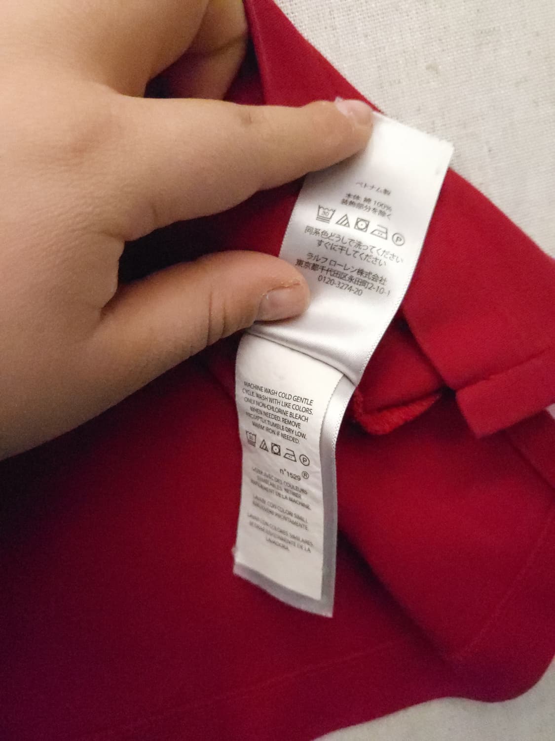 폴로 랄프로렌 레드 반팔 카라티 m 상품이미지5