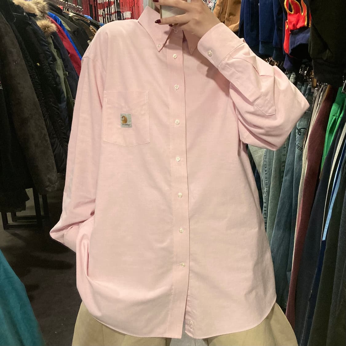 [IM] 칼하트 파스텔핑크 긴팔셔츠 상품이미지1