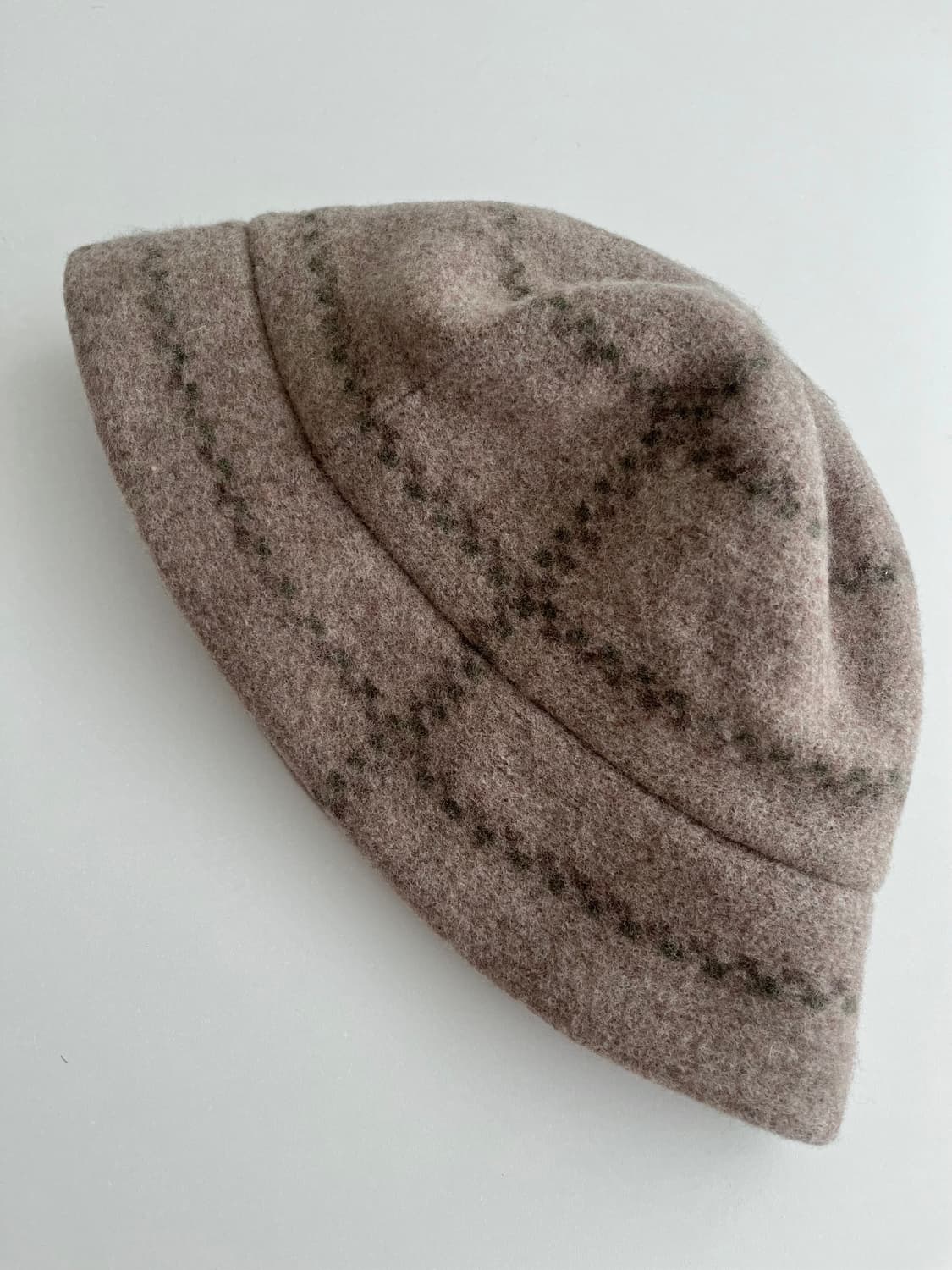 F) 화이트샌즈 울 체크 버킷햇 살루잇 베이지 상품이미지2