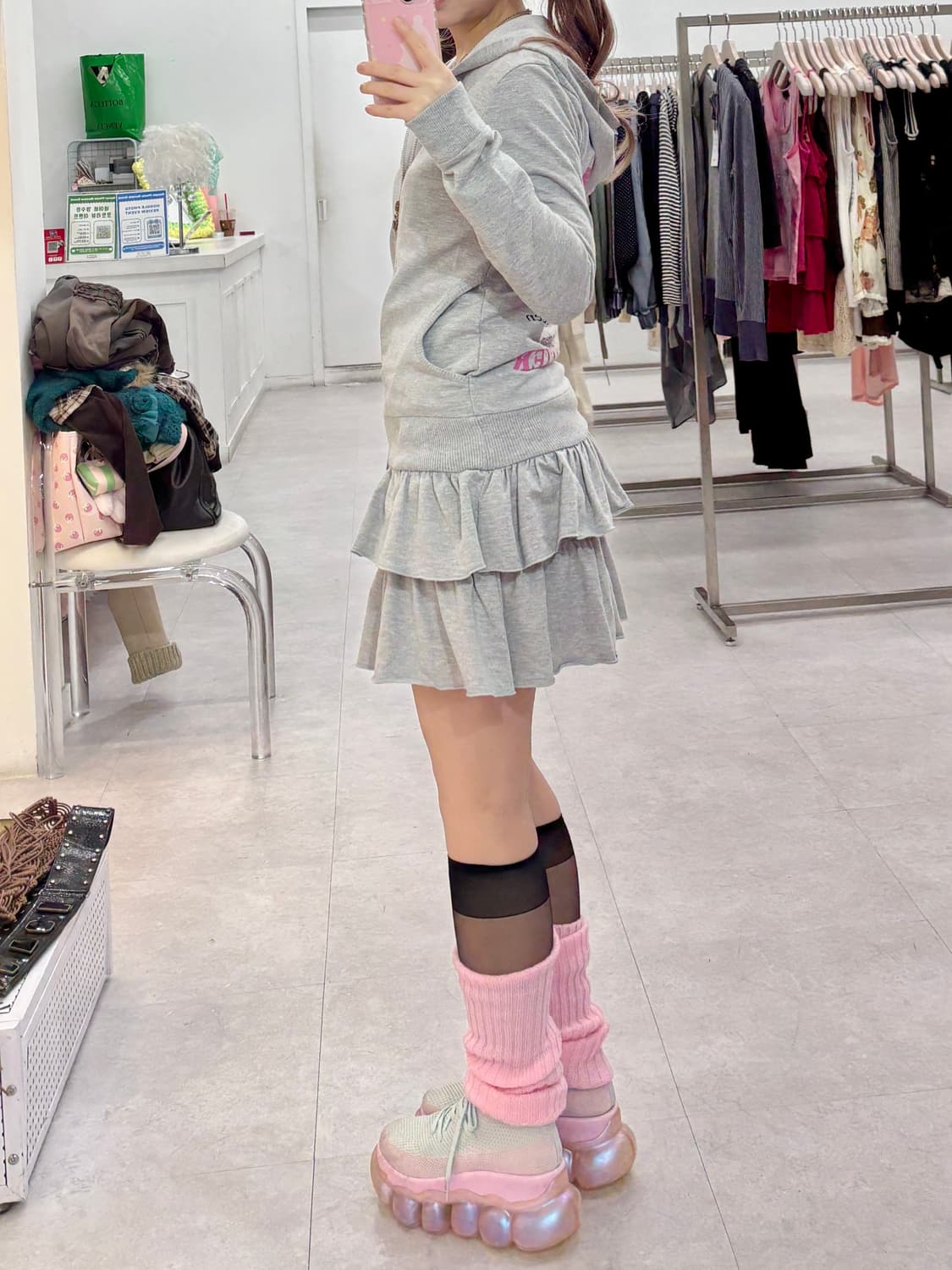 트랄라라 갸루깔 집업 원피스 상품이미지3