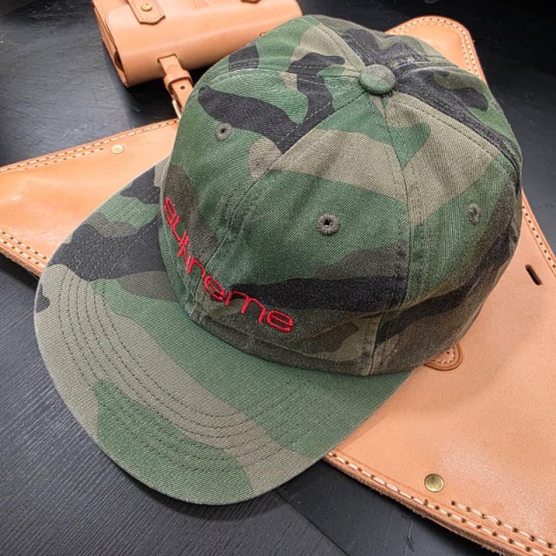 Supreme Compact logo 6패널 카모 Cap 상품이미지2