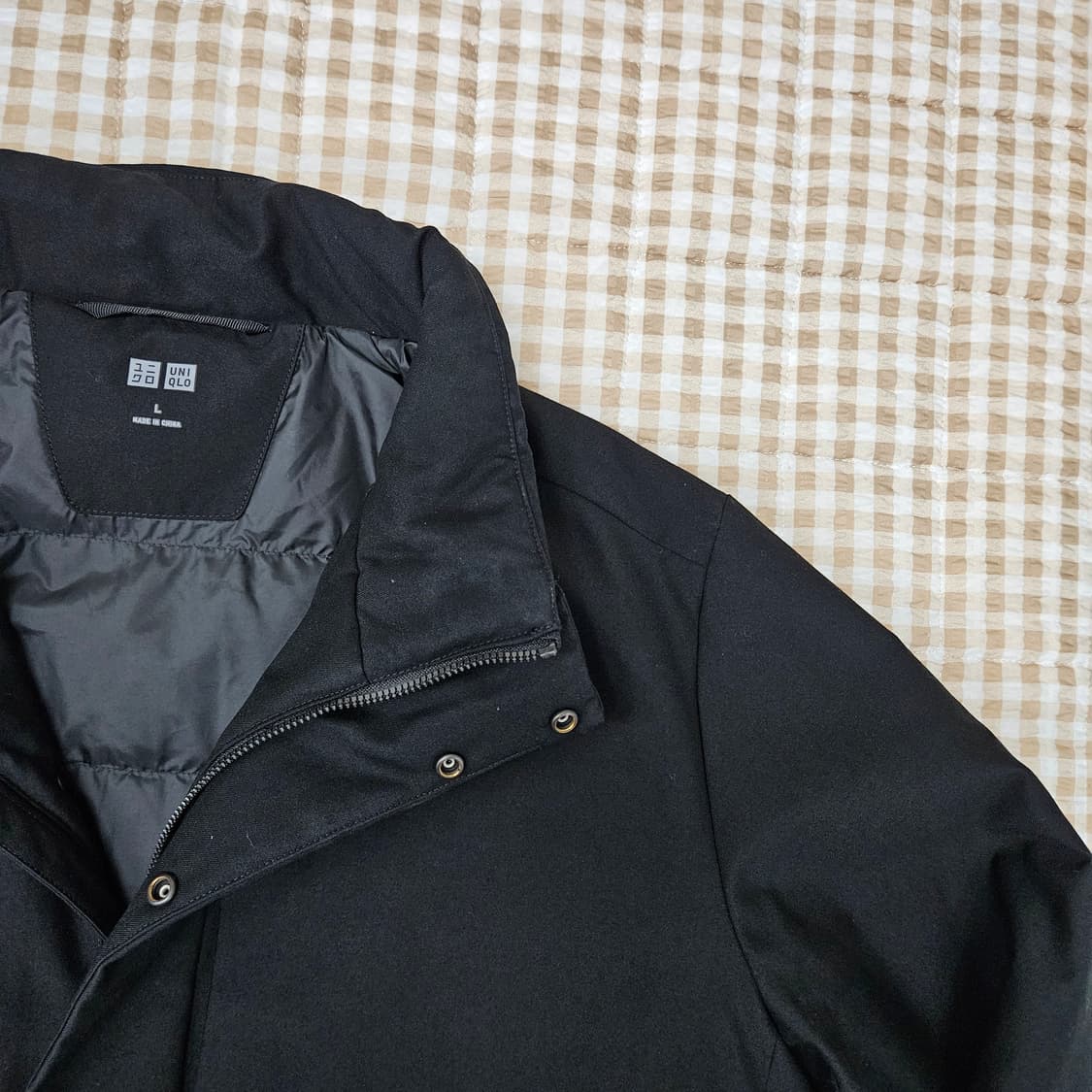 유니클로 오리털 코트형 패딩 남자100 상품이미지3