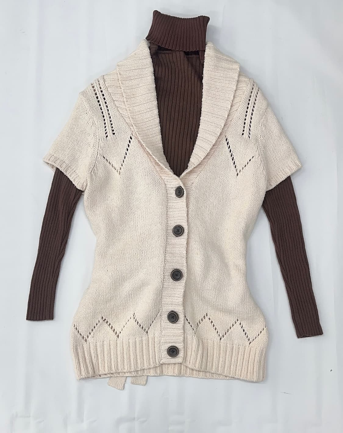 🤎사와코의 나메코 코디세트🤎라떼갸루 가디건 레이어드 에스닉 히피 상품이미지2