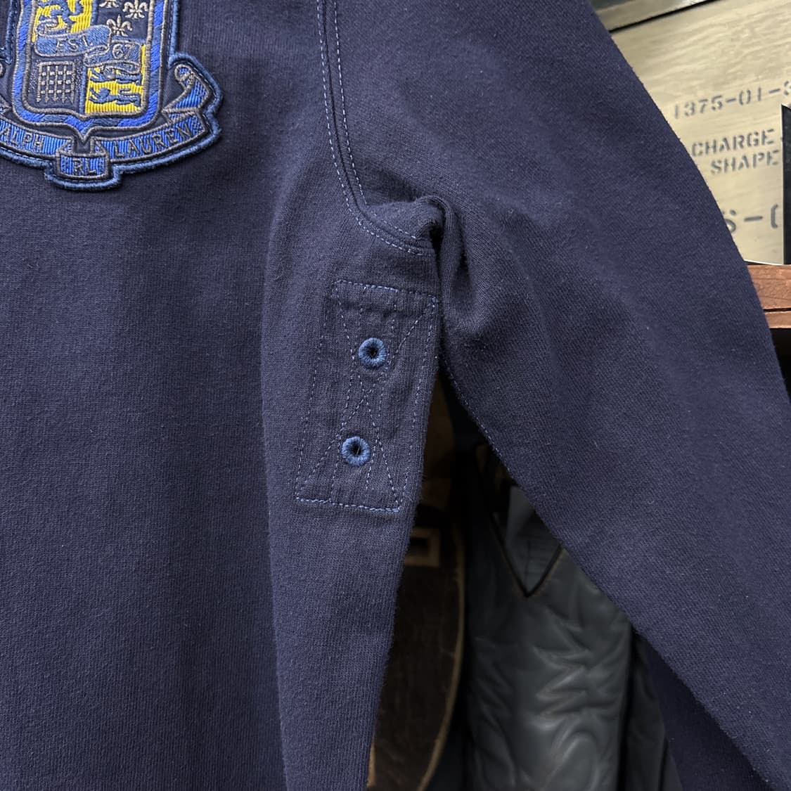 90s 폴로 랄프로렌 크레스트 클럽와펜 프레피 라이닝 럭비셔츠 N915 상품이미지8