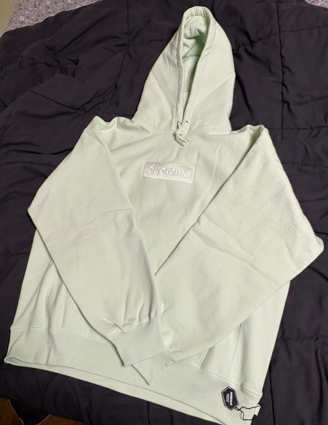 [새상품/ L] 슈프림 박스로고 후드 스웨트셔츠 라이트 그린 - 23FW 상품이미지1