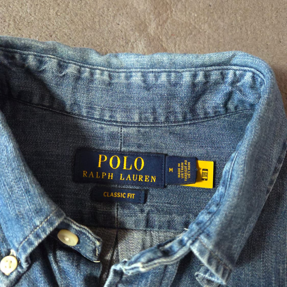 폴로 클래식핏 샴브레이 데님 셔츠 M 상품이미지6