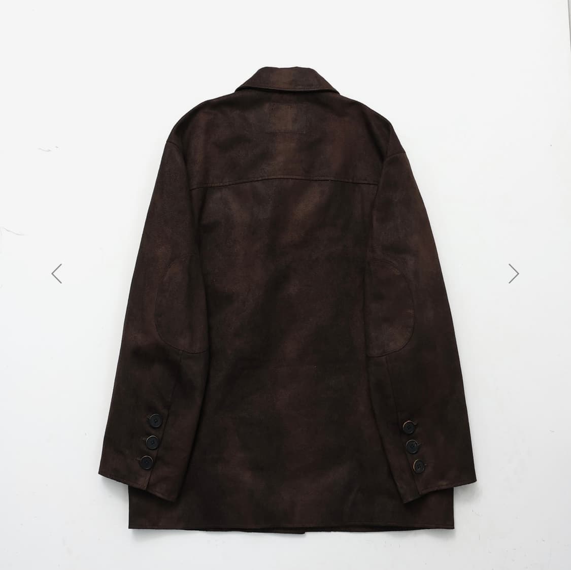 OVERSIZED FAUX SUEDE CAR COAT DARK BROWN 상품이미지2