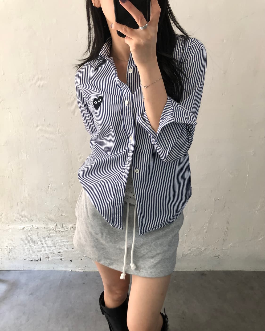 COMMEdesGARCONS 꼼데가르송 블랙와펜 스트라이프 셔츠 우먼 상품이미지2
