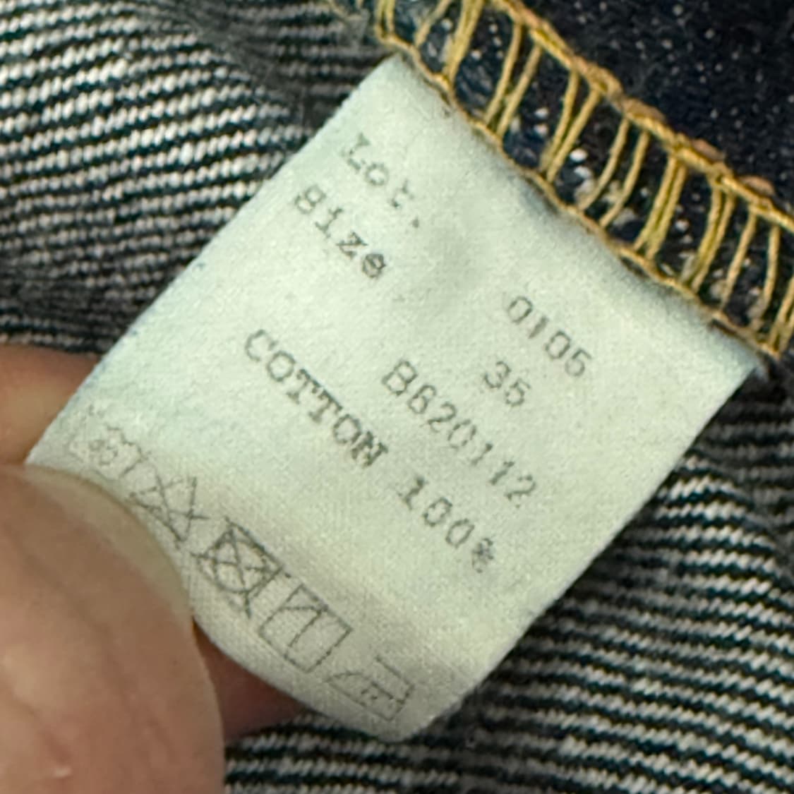 풀카운트 0105 36 (실제 34) 데님 청바지 체인스티치 수선 상품이미지9