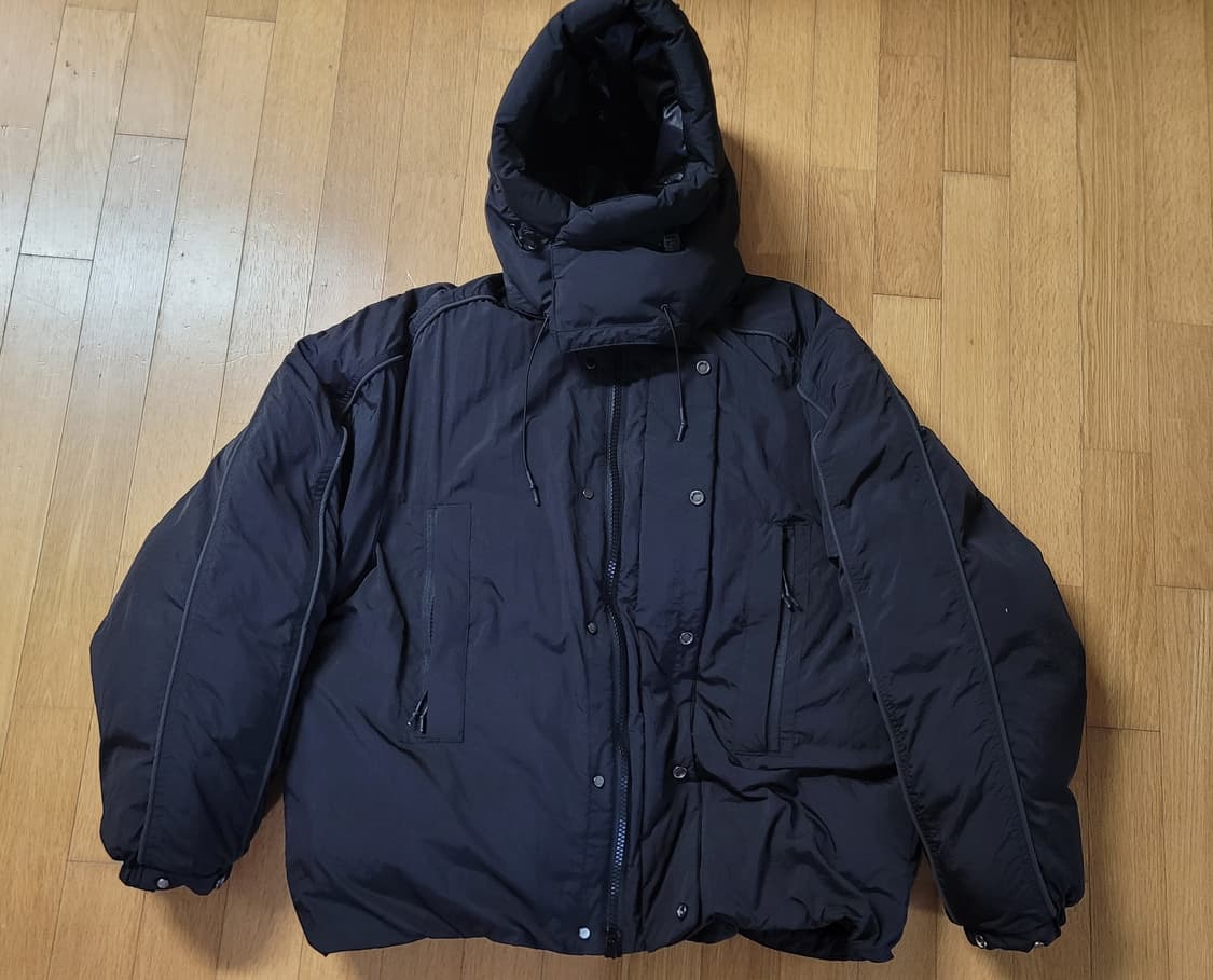 언어펙티드 / 블랙 듀벳 리플렉티브 구스다운 패딩 / L(105) 상품이미지1