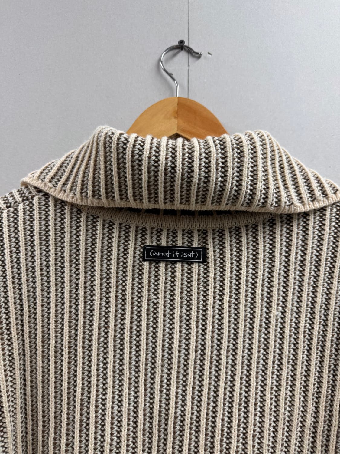 남성 100 / 와릿이즌 반집업 니트 베이지 상품이미지6