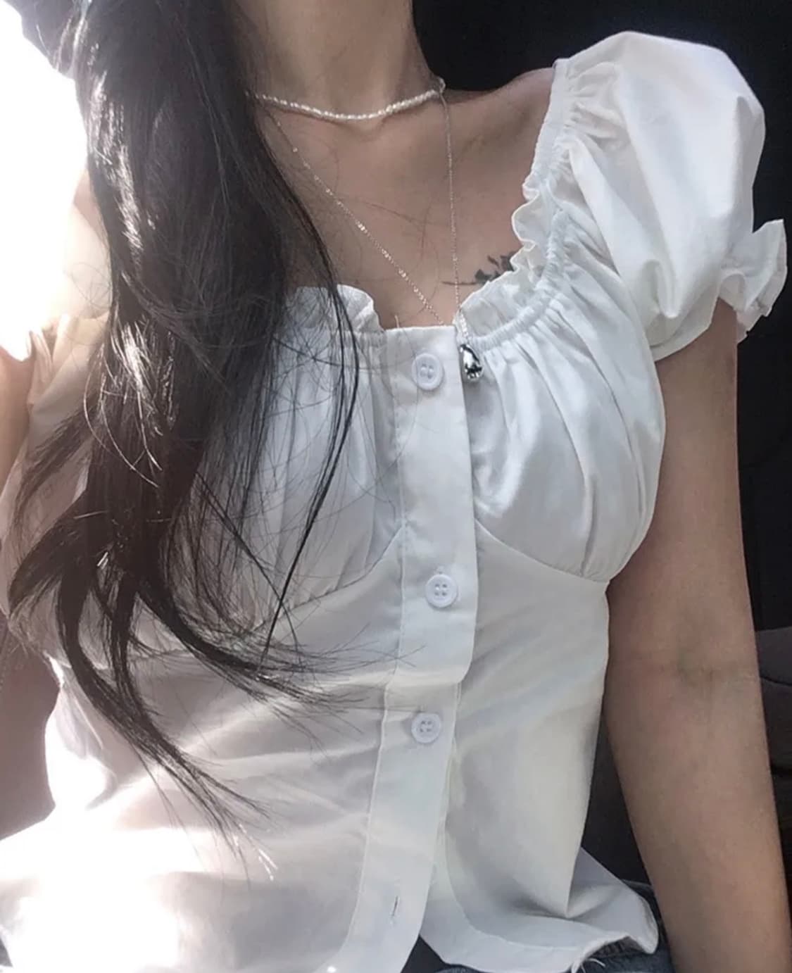 청순 화이트 셔링 블라우스 🫧🧼 상품이미지2