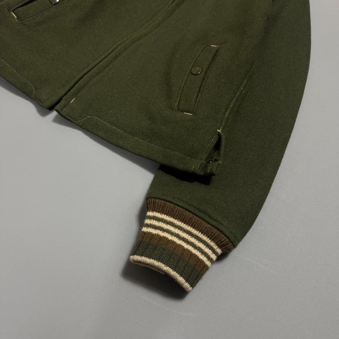 히스테릭글래머 올리브 히스테릭 락 자수 로고 코튼 울 혼방 블루종 자켓 상품이미지5