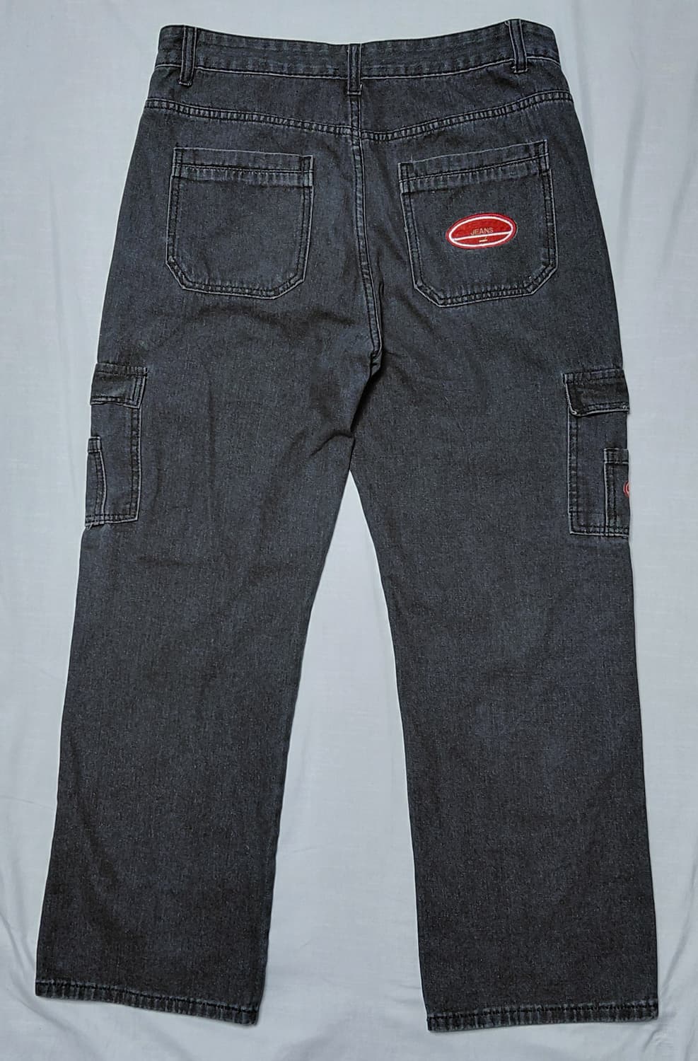 [M] MANFINITY 블랙 카고 데님 팬츠 / 스트릿 와이드 청바지 상품이미지7