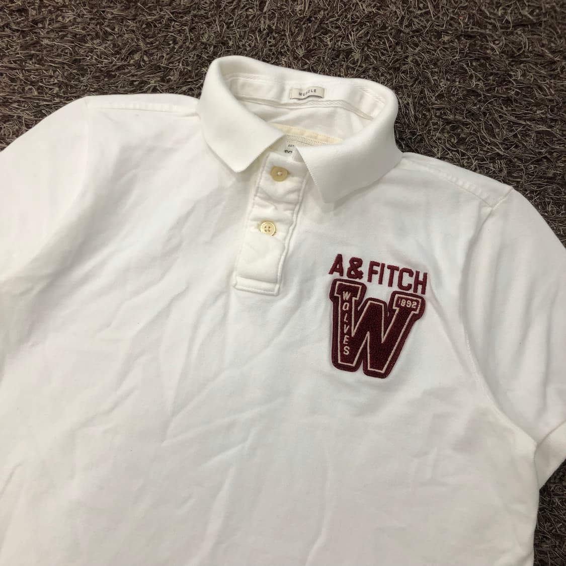 XXL 아베크롬비 빅로고 화이트 PK 카라 반팔 티셔츠 상품이미지2