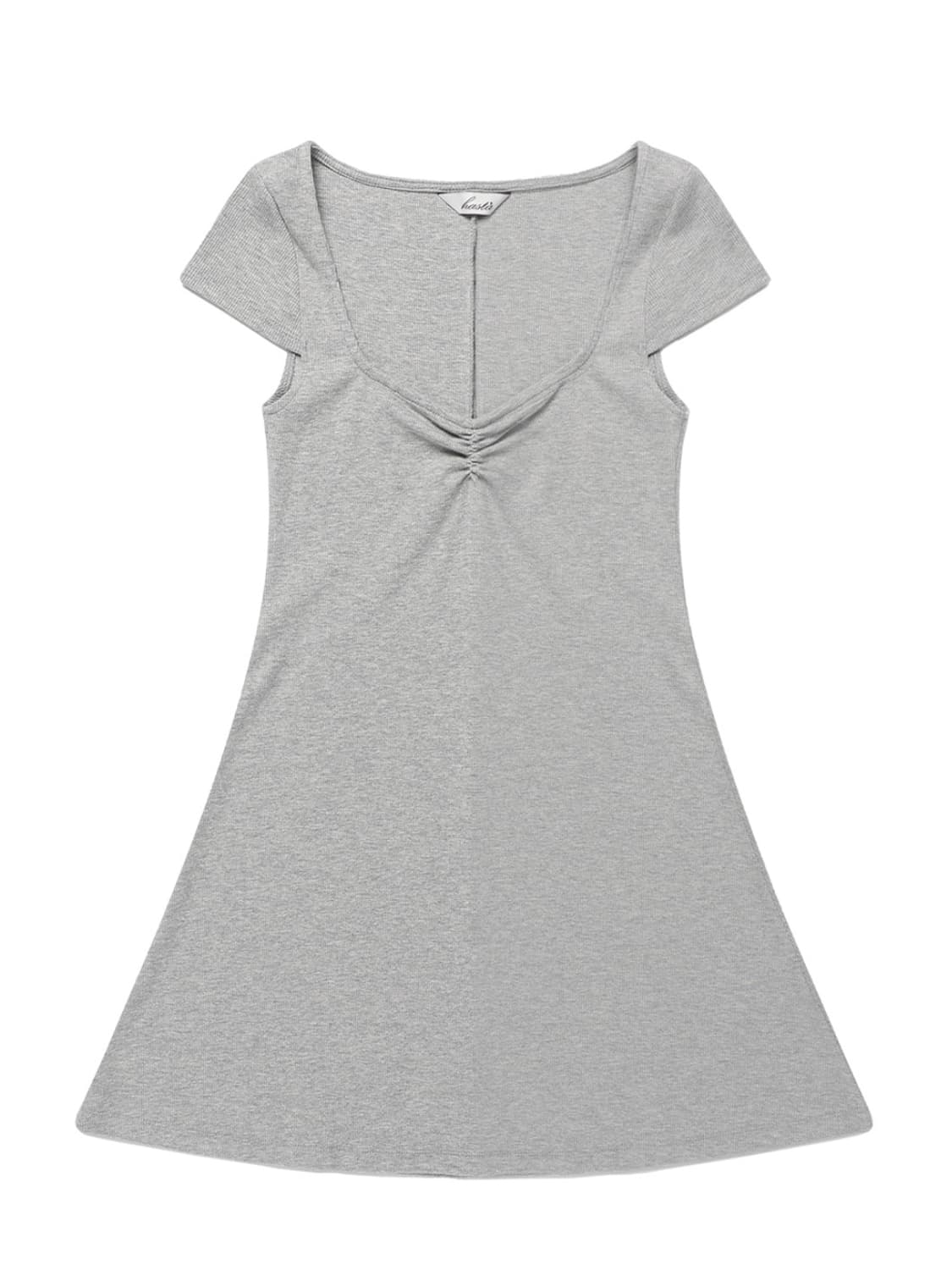 Hasta 하스타 Rib Shirring Long Top (그레이) 상품이미지2