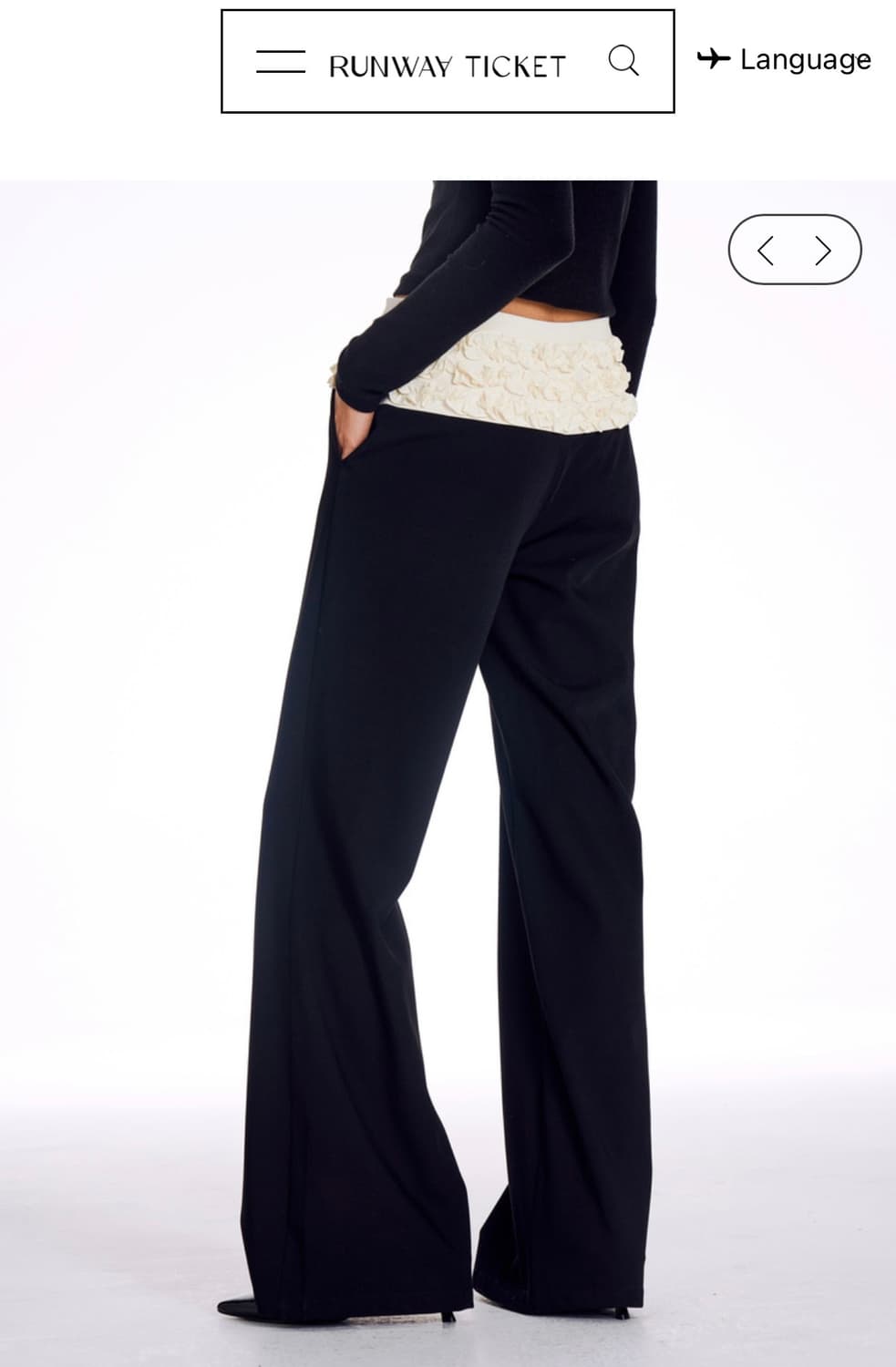 RUNWAY TICKET 런웨이티켓 레이스 플라워 팬츠 M 상품이미지1