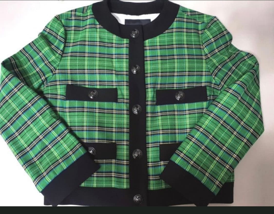 마쥬 maje 초록 체크 가디건 상품이미지7