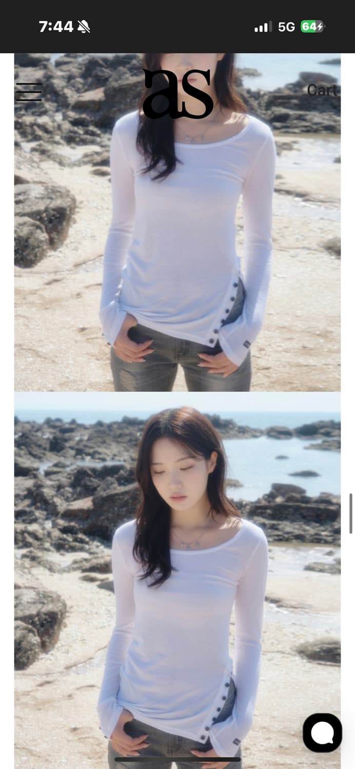 애즈온 버튼티 상품이미지1